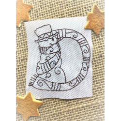 Stickdatei - Schneemann Alphabet Buchstabe D